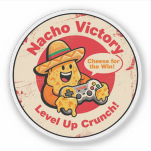 Sticker Puce de Nacho de Style Vintage avec Sombrero & Con