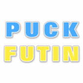 Sticker Puck Futin drapeau ukrainien soutien Ukrai (Devant)