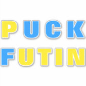Sticker Puck Futin drapeau ukrainien soutien Ukrai (Devant)