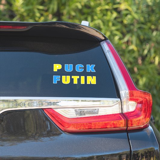 Sticker Puck Futin drapeau ukrainien soutien Ukrai (Côté voiture)