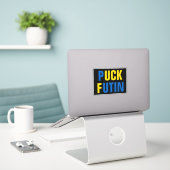 Sticker Puck Futin Ukraine soutien ukrainien (Ordinateur portable sur le bureau)