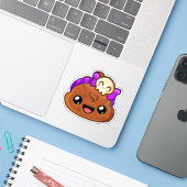Sticker Pudding et Accessoire Crâne Mignon - Happy Jump (Ordinateur portable avec iPhone)