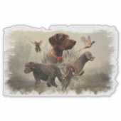 Sticker Pudelpointers, Chasse chasser chaudière faisan (Devant)