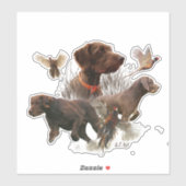 Sticker Pudelpointers, Chasse chasser chaudière faisan (Feuille)