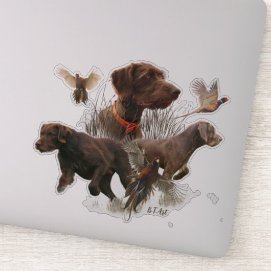 Sticker Pudelpointers, Chasse chasser chaudière faisan (Détail)