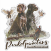 Sticker Pudelpointers, Chasse chasser chaudière faisan (Devant)