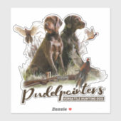 Sticker Pudelpointers, Chasse chasser chaudière faisan (Feuille)