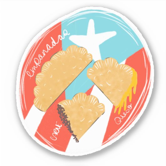 Sticker Puertorico Empanadas Main espagnole (Devant)