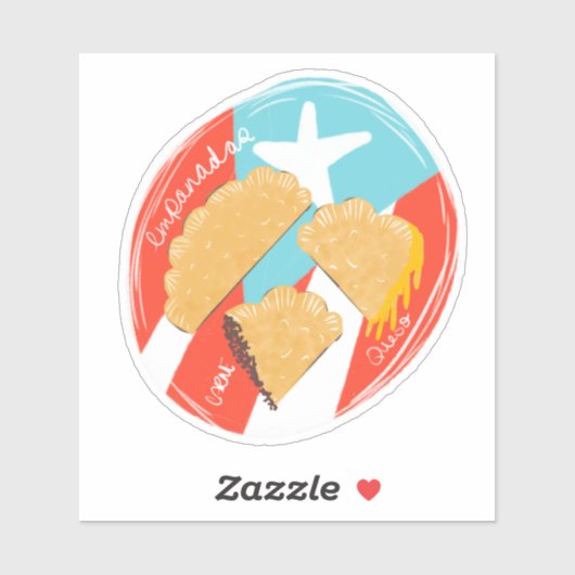 Sticker Puertorico Empanadas Main espagnole (Feuille)
