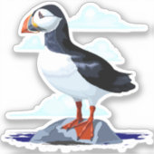 Sticker Puffin Cute Oiseau de mer Atlantique (Recto)