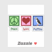 Sticker Puffins Peace Love (Feuille)