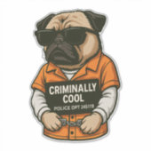 Sticker Pug incroyablement cool - Design de chien drôle de (Devant)