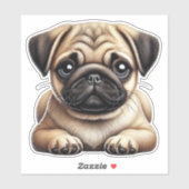 Sticker Pug puppy (Feuille)