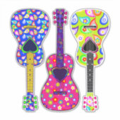 Sticker Puissance de flux | Guitares peintes | Boho Hippie (Devant)