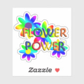 Sticker Puissance des fleurs hippie (Feuille)
