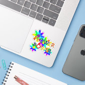 Sticker Puissance des fleurs hippie (Ordinateur portable avec iPhone)