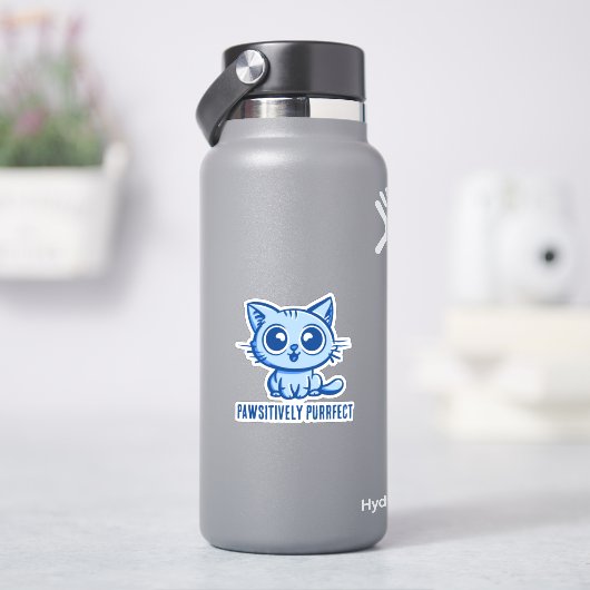 Sticker Puissant, Beau Manga Kitten (HydroFlask)