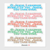 Sticker Puissante prière d'abandon Jésus Vinyl Contour (Feuille)