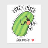 Sticker Puke-cumber Funny Concomber Pun (Feuille)