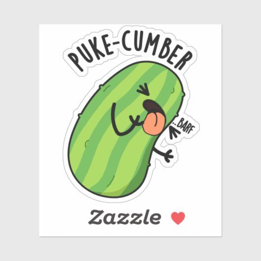 Sticker Puke-cumber Funny Concomber Pun (Feuille)