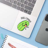 Sticker Puke-cumber Funny Concomber Pun (Ordinateur portable avec iPhone)