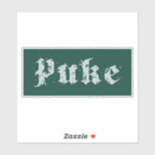 Sticker Puke gothique Vintage désossé (Vert foncé) (Feuille)
