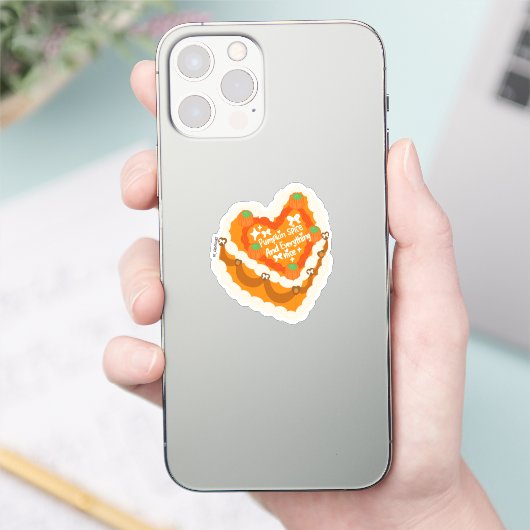 Sticker Pumpkin Spice And Everything Nice Heart Cake  (Téléphone)