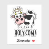 Sticker Pun animal drôle de vache Saint (Feuille)