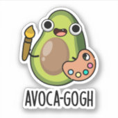 Sticker Pun Artiste Avoca-gogh Funny Avocado (Devant)