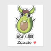 Sticker Pun Ass-vocado Drôle Avocado (Feuille)