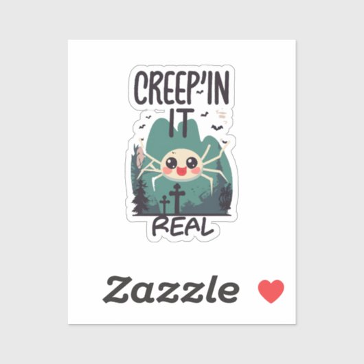 Sticker Pun d'araignée de Halloween Kawaii (Feuille)