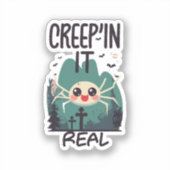 Sticker Pun d'araignée de Halloween Kawaii (Recto)