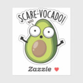 Sticker Pun d'Avocado amusant Scare-vocaco (Feuille)