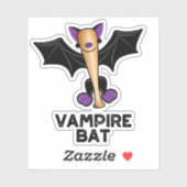 Sticker Pun de baseball amusant de Vampire Bat (Feuille)