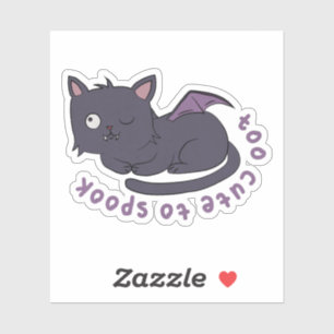 Sticker Pun de chat d'Halloween : Trop mignon pour parler