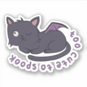 Sticker Pun de chat d'Halloween : Trop mignon pour parler (Devant)