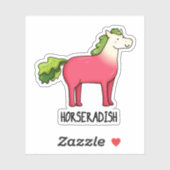 Sticker Pun de cheval drôle (Feuille)