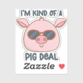 Sticker Pun de cochon drôle  (Feuille)