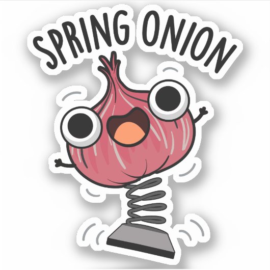 Sticker Pun de légumes amusant à l'oignon de printemps (Devant)