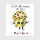 Sticker Pun de muffin aux myrtilles amusant, Muffin se com (Feuille)