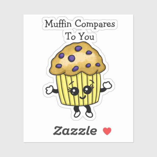 Sticker Pun de muffin aux myrtilles drôle, Muffin se compa (Feuille)
