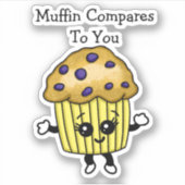 Sticker Pun de muffin aux myrtilles drôle, Muffin se compa (Devant)