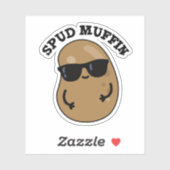Sticker Pun de pomme de terre amusant pour Muffin Pud (Feuille)