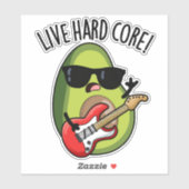Sticker Pun de Rock de Avocat Drôle Hard Core (Feuille)
