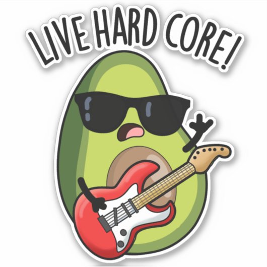 Sticker Pun de Rock de Avocat Drôle Hard Core (Devant)