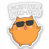 Sticker Pun de rockeur de chat orange absolument parfait (Recto)