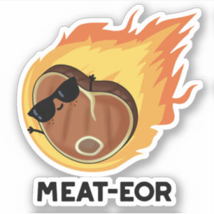 Sticker Pun de steak de viande ou de viande drôle