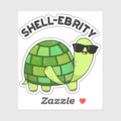 Sticker Pun de tortue de la célébrité de Shell (Feuille)