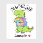 Sticker Pun Dinosaure Dinosaure Dinusé à cravate (Feuille)