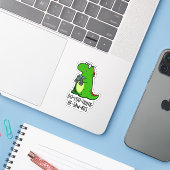 Sticker Pun Dinosaure Dinosaure Drôle (Ordinateur portable avec iPhone)
